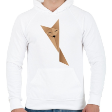 PRINTFASHION Origami Fox - Férfi kapucnis pulóver - Fehér