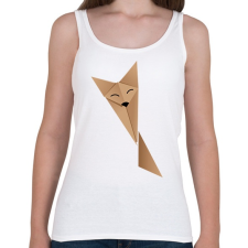 PRINTFASHION Origami Fox - Női atléta - Fehér női trikó