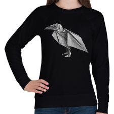 PRINTFASHION Origami holló - Női pulóver - Fekete női pulóver, kardigán