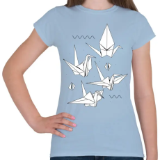PRINTFASHION Origami - Női póló - Világoskék