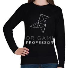 PRINTFASHION Origami Professor - Női pulóver - Fekete női pulóver, kardigán