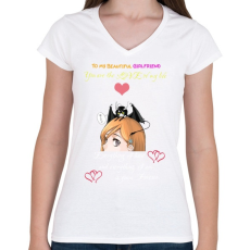 PRINTFASHION Orihime x Ulquiorra White Font - Női V-nyakú póló - Fehér
