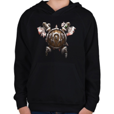 PRINTFASHION Ork címer - Gyerek kapucnis pulóver - Fekete gyerek pulóver, kardigán