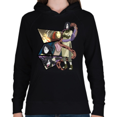 PRINTFASHION Orochimaru montázs - Női kapucnis pulóver - Fekete