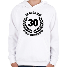 PRINTFASHION Örök ifjú - Gyerek kapucnis pulóver - Fehér