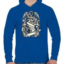 PRINTFASHION Örök szerelem - Férfi kapucnis pulóver - Királykék férfi pulóver, kardigán