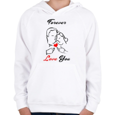 PRINTFASHION örökké szeretlek - Gyerek kapucnis pulóver - Fehér