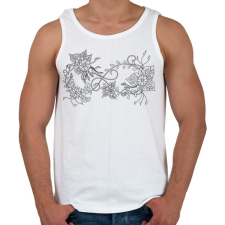 PRINTFASHION Örökké virágokkal, fekete-fehér kiszínezhető mintával - Férfi atléta - Fehér atléta, trikó