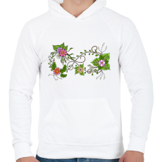 PRINTFASHION Örökké virágokkal, színes - Férfi kapucnis pulóver - Fehér
