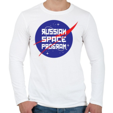 PRINTFASHION Orosz űrprogram - Férfi hosszú ujjú póló - Fehér férfi póló