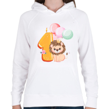 PRINTFASHION Oroszlán 1 éves  - Női kapucnis pulóver - Fehér női pulóver, kardigán