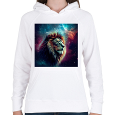 PRINTFASHION Oroszlán a galaxisban  - Női kapucnis pulóver - Fehér