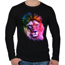 PRINTFASHION Oroszlan art - Férfi hosszú ujjú póló - Fekete férfi póló