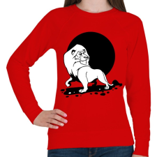 PRINTFASHION Oroszlán - Az állatok királya - Női pulóver - Piros női pulóver, kardigán