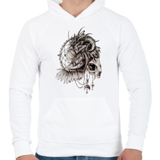 PRINTFASHION Oroszlán - Férfi kapucnis pulóver - Fehér