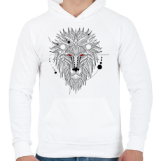 PRINTFASHION Oroszlán - Férfi kapucnis pulóver - Fehér