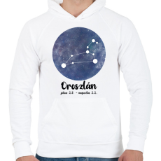 PRINTFASHION Oroszlán - Férfi kapucnis pulóver - Fehér