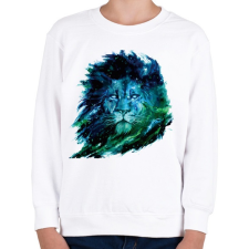 PRINTFASHION Oroszlán festmény - Gyerek pulóver - Fehér gyerek pulóver, kardigán