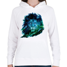 PRINTFASHION Oroszlán festmény - Női kapucnis pulóver - Fehér