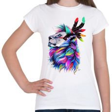 PRINTFASHION Oroszlán festmény - Női póló - Fehér