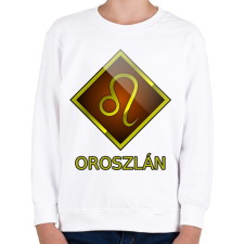 PRINTFASHION Oroszlán - Gyerek pulóver - Fehér gyerek pulóver, kardigán