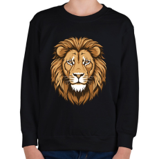 PRINTFASHION Oroszlán  - Gyerek pulóver - Fekete