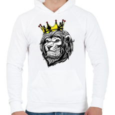 PRINTFASHION Oroszlán king - Férfi kapucnis pulóver - Fehér