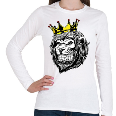 PRINTFASHION Oroszlán king - Női hosszú ujjú póló - Fehér