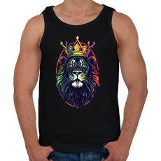 PRINTFASHION Oroszlán király koronával - Férfi atléta - Fekete