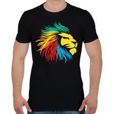 PRINTFASHION Oroszlán logó - Férfi póló - Fekete férfi póló