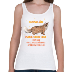 PRINTFASHION Oroszlán - Maine coon cica - Női atléta - Fehér