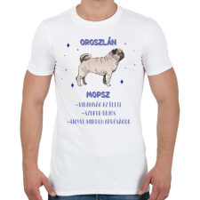PRINTFASHION Oroszlán - Mopsz - Férfi póló - Fehér férfi póló