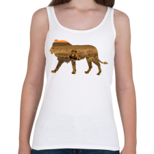 PRINTFASHION Oroszlán - Női atléta - Fehér női trikó