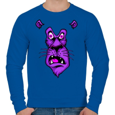 PRINTFASHION Oroszlán sokkban - Férfi pulóver - Királykék férfi pulóver, kardigán