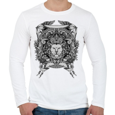 PRINTFASHION Oroszlán trón - Férfi hosszú ujjú póló - Fehér férfi póló