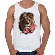 PRINTFASHION Oroszlán virággal - Férfi atléta - Fehér atléta, trikó