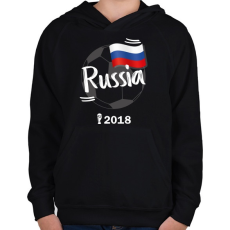PRINTFASHION Oroszország - Gyerek kapucnis pulóver - Fekete
