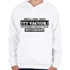 PRINTFASHION ÖRÜLJ NEKI - Gyerek kapucnis pulóver - Fehér