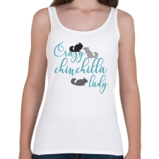 PRINTFASHION Őrült csincsillás hölgy - Női atléta - Fehér női trikó