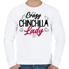 PRINTFASHION Őrült csincsillás nő - Férfi pulóver - Fehér