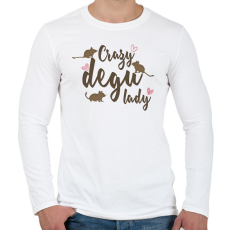 PRINTFASHION Őrült degus hölgy - Férfi hosszú ujjú póló - Fehér