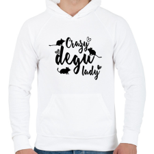 PRINTFASHION Őrült degus hölgy - Férfi kapucnis pulóver - Fehér férfi pulóver, kardigán