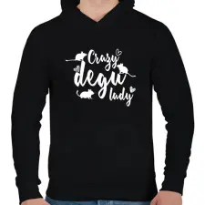 PRINTFASHION Őrült degus hölgy - Férfi kapucnis pulóver - Fekete férfi pulóver, kardigán