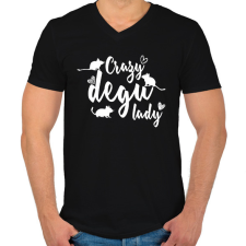 PRINTFASHION Őrült degus hölgy - Férfi V-nyakú póló - Fekete férfi póló