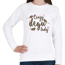 PRINTFASHION Őrült degus hölgy - Női pulóver - Fehér női pulóver, kardigán