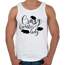 PRINTFASHION Őrült hörcsögös hölgy - Férfi atléta - Fehér atléta, trikó