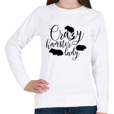 PRINTFASHION Őrült hörcsögös hölgy - Női pulóver - Fehér