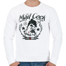 PRINTFASHION Őrült kakas - Férfi pulóver - Fehér