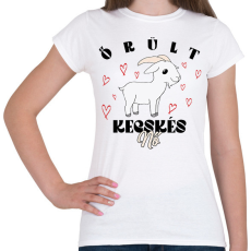 PRINTFASHION Őrült kecskés nő - Női póló - Fehér