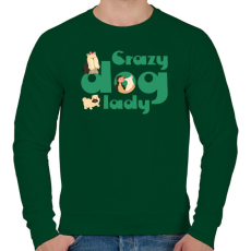 PRINTFASHION Őrült kutyás hölgy - Férfi pulóver - Sötétzöld